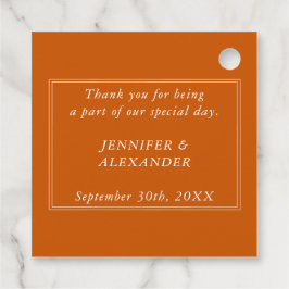 Monogramm Couple Name Einfach Orange und Weiß bren Geschenkanhänger