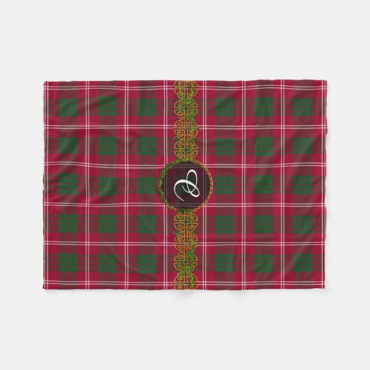 Monogramm-CrawfordTartan Fleecedecke (Vorderseite (Horizontal))