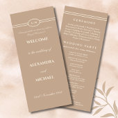 Monogramm-Cream-Taupe-Hochzeitsprogramm Christlich Programm