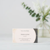 Monogramm-Creme der eleganten Gold-Kontur-Rose Dun Visitenkarte (Stehend Vorderseite)