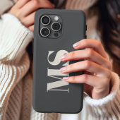 Monogramm Creme und Grau iPhone Hülle