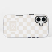 Monogramm Creme und Weißes Prüfmuster iPhone 16 Hülle (Rückseite (Horizontal))