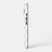 Monogramm Creme und Weißes Prüfmuster iPhone 16 Hülle (Linke Seite)