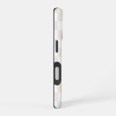 Monogramm Creme und Weißes Prüfmuster iPhone 16 Hülle (Rechte Seite)