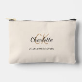 Monogramm-Cremnamenstempel modern Zubehörtasche (Vorderseite)