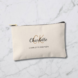 Monogramm-Cremnamenstempel modern Zubehörtasche