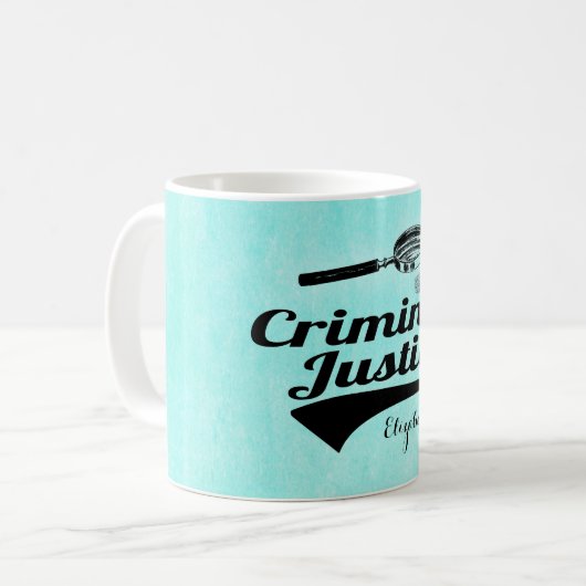 Monogramm Criiminal Gerechtigkeits-Absolvent Kaffeetasse (Vorderseite Links)