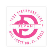 Monogramm D Briefmarke der selbstfarbigen Rücksend Permastempel (Design)