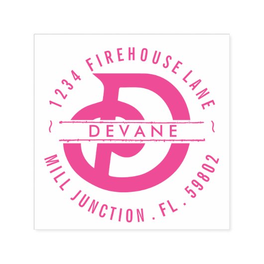 Monogramm D Briefmarke der selbstfarbigen Rücksend Permastempel (Design)