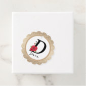Monogramm D, Buchstabe D, Blume, Monogramm Geschenkanhänger (Beispiel)