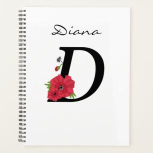 Monogramm D, Buchstabe D, Blume, Monogramm, Monogr Planer