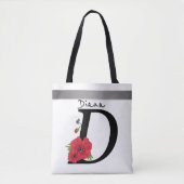 Monogramm D, Buchstabe D, Blume, Monogramm, Monogr Tasche (Vorderseite)