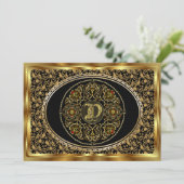 Monogramm D eins einer Art Ansicht merkt bitte Einladung (Stehend Vorderseite)