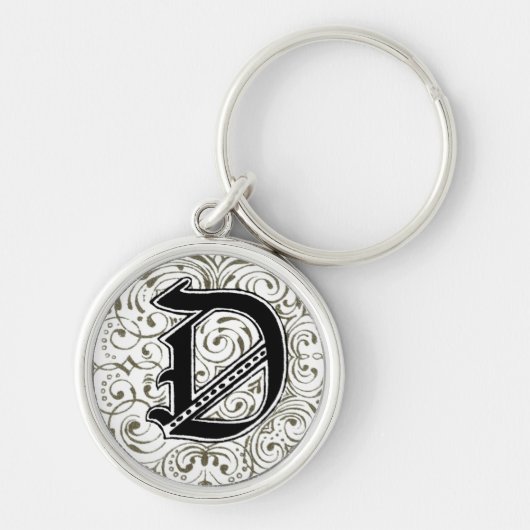 Monogramm "D" in Grau Schlüsselanhänger (Vorne)