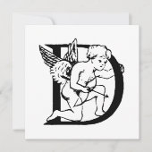 Monogramm D Initial Black and White Cupid Muster (Vorderseite)