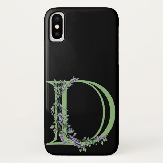 Monogramm D Lavendel Eucalyptus Case-Mate iPhone Hülle (Rückseite)