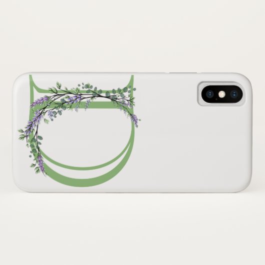 Monogramm D Lavendel Eucalyptus Case-Mate iPhone Hülle (Rückseite (Horizontal))