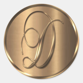 Monogramm D NONMETALLIC Bronze-Umschlag Aufkleber