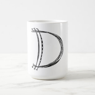 Monogramm-D-Tasse mit Musikanweisungen Kaffeetasse