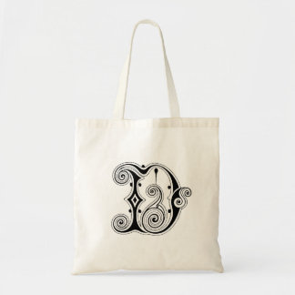 Monogramm "D" Totbeutel Tragetasche