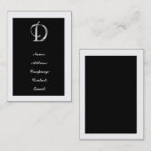 Monogramm-D-Visitenkarten Visitenkarte (Vorne/Hinten)