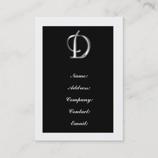 Monogramm-D-Visitenkarten Visitenkarte (Vorderseite)