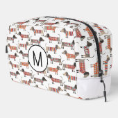 Monogramm Dackel Dackel Wurst Hund Personalisiert Waschbeutel (Rechte Ecke)
