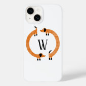 Monogramm Dackel Wursthund Case-Mate iPhone Hülle (Rückseite)