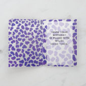 Monogramm-Dalmatiner Lila und weiß Karte (Innenseite)