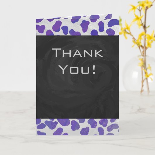 Monogramm-Dalmatiner Lila und weiß Karte (Gelbe Blume)