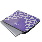 Monogramm-Dalmatiner Lila und weiß Laptopschutzhülle (Vorne Knopf)