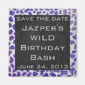 Monogramm-Dalmatiner Lila und weiß Magnet (Vorne)