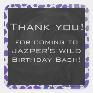 Monogramm-Dalmatiner Lila und weiß Quadratischer Aufkleber