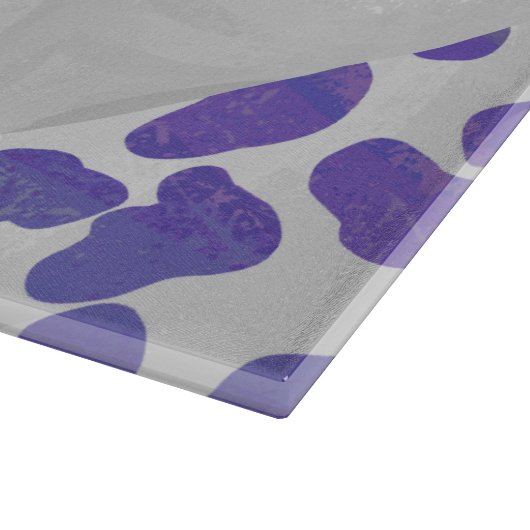 Monogramm-Dalmatiner Lila und weiß Schneidebrett (Ecke)