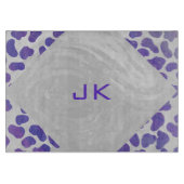 Monogramm-Dalmatiner Lila und weiß Schneidebrett (Vorderseite)
