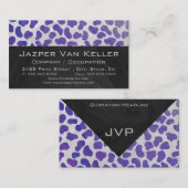 Monogramm-Dalmatiner Lila und weiß Visitenkarte (Vorne/Hinten)