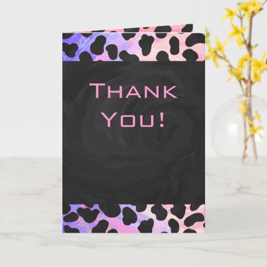 Monogramm Dalmatiner Schwarz/Rosa Karte (Gelbe Blume)