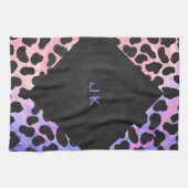 Monogramm Dalmatiner Schwarz/Rosa Küchentuch (Horizontal)