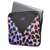 Monogramm Dalmatiner Schwarz/Rosa Laptopschutzhülle (Vorderseite Links)