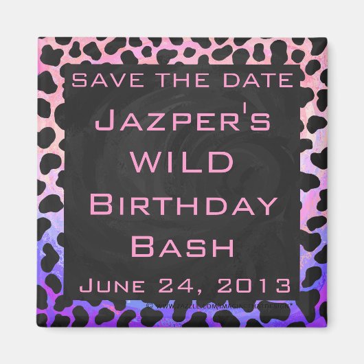 Monogramm Dalmatiner Schwarz/Rosa Magnet (Vorne)