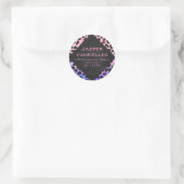 Monogramm Dalmatiner Schwarz/Rosa Runder Aufkleber (Tasche)