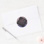 Monogramm Dalmatiner Schwarz/Rosa Runder Aufkleber (Umschlag)