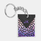 Monogramm Dalmatiner Schwarz/Rosa Schlüsselanhänger (Vorderseite links)