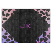 Monogramm Dalmatiner Schwarz/Rosa Schneidebrett (Vorderseite)
