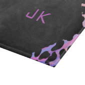 Monogramm Dalmatiner Schwarz/Rosa Schneidebrett (Ecke)