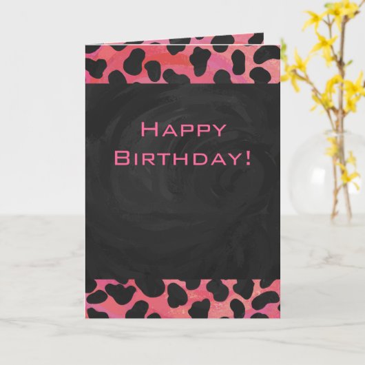 Monogramm Dalmatiner Schwarz und Rot Karte (Gelbe Blume)