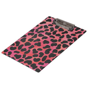 Monogramm Dalmatiner Schwarz und Rot Klemmbrett