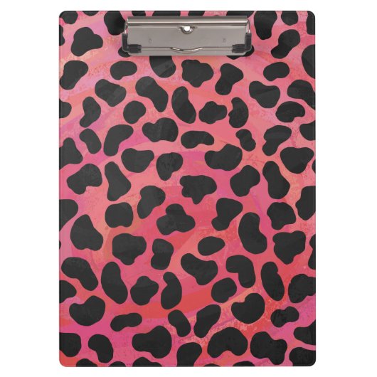 Monogramm Dalmatiner Schwarz und Rot Klemmbrett (Vorderseite)