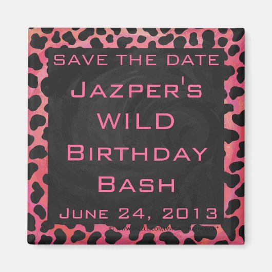 Monogramm Dalmatiner Schwarz und Rot Magnet (Vorne)