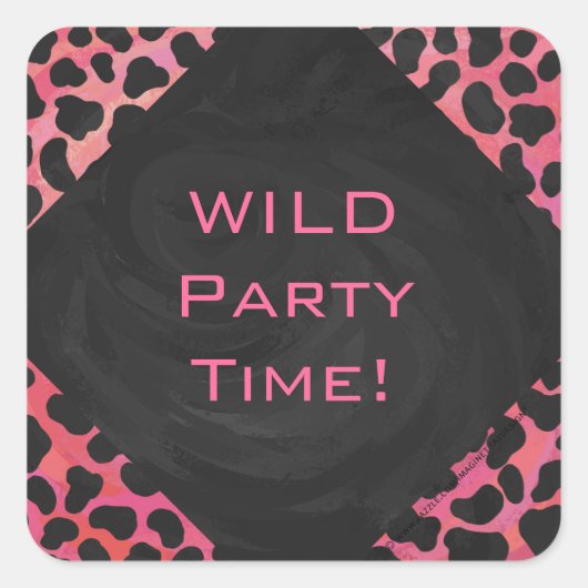 Monogramm Dalmatiner Schwarz und Rot Quadratischer Aufkleber (Vorderseite)